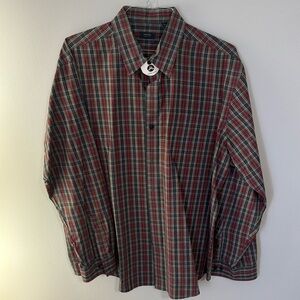 Arrow Men's Long Sleeved Button Up Plaid Dress Shirt